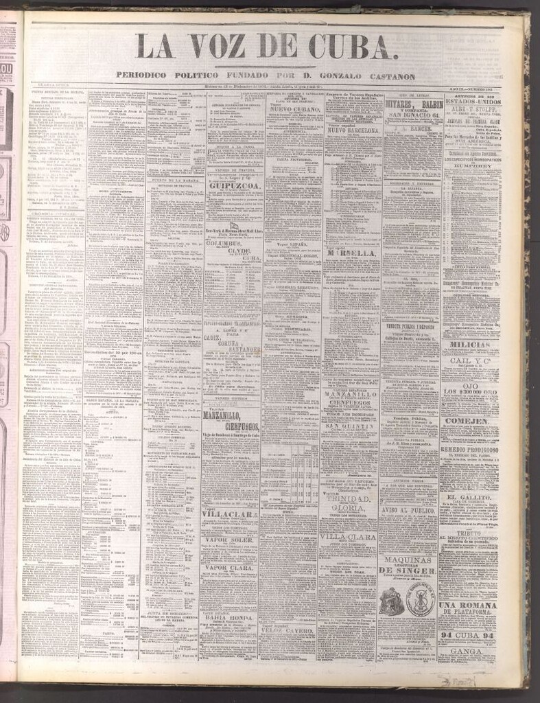 Miniatura de La Voz de Cuba: diario conservador del 13 de diciembre de 1876