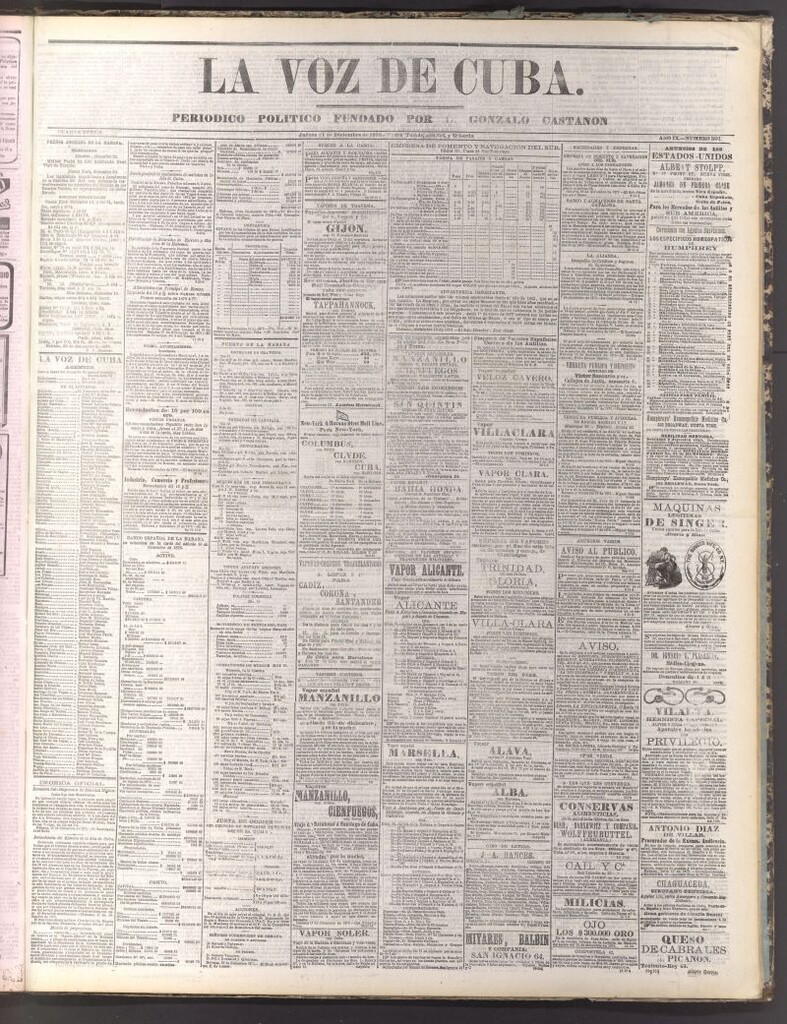 Miniatura de La Voz de Cuba: diario conservador del 21 de diciembre de 1876