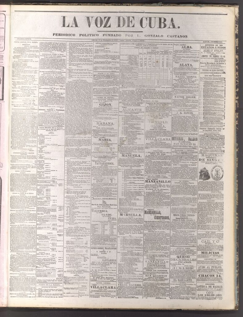 Miniatura de La Voz de Cuba: diario conservador del 23 de diciembre de 1876