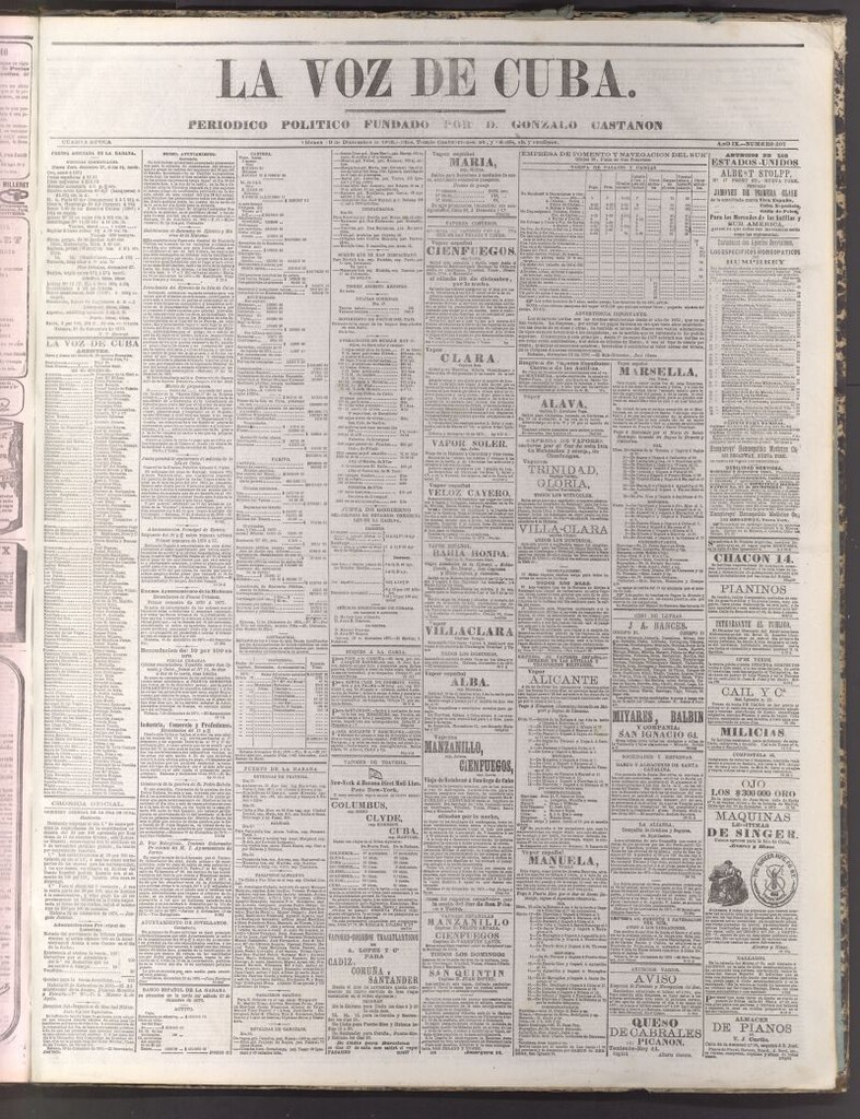 Miniatura de La Voz de Cuba: diario conservador del 29 de diciembre de 1876