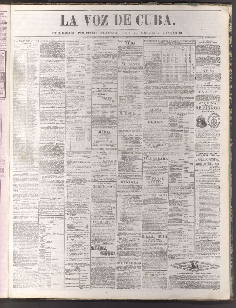 Miniatura de La Voz de Cuba: diario conservador del 30 de diciembre de 1876