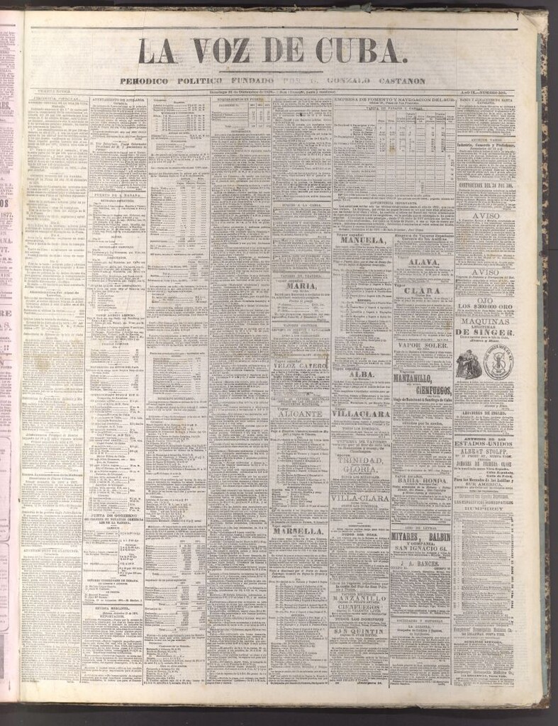 Miniatura de La Voz de Cuba: diario conservador del 31 de diciembre de 1876