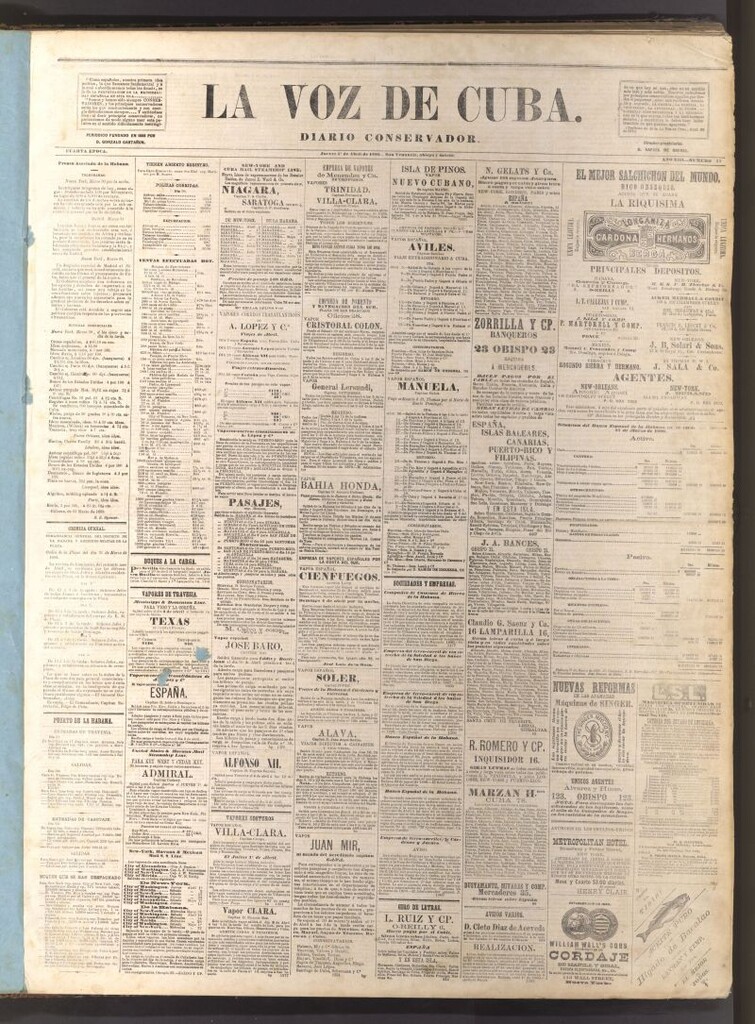 Miniatura de La Voz de Cuba: diario conservador del 1 de abril de 1880