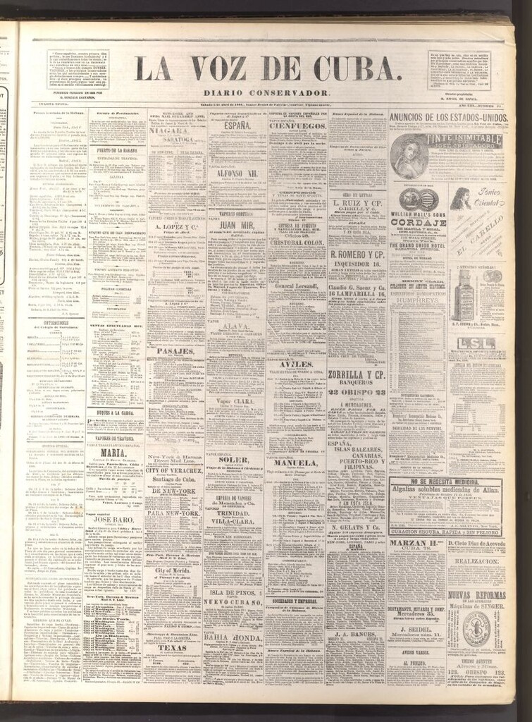 Miniatura de La Voz de Cuba: diario conservador del 3 de abril de 1880