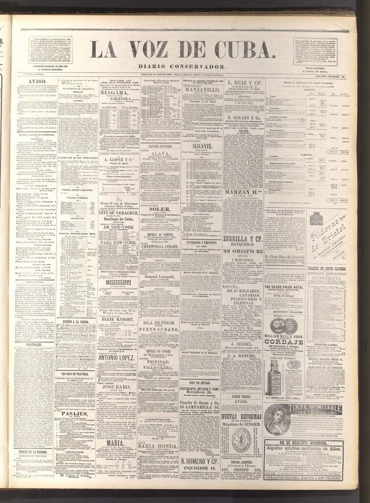Miniatura de La Voz de Cuba: diario conservador del 10 de abril de 1880