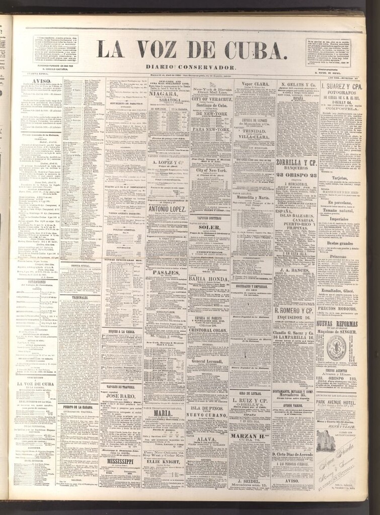 Miniatura de La Voz de Cuba: diario conservador del 13 de abril de 1880