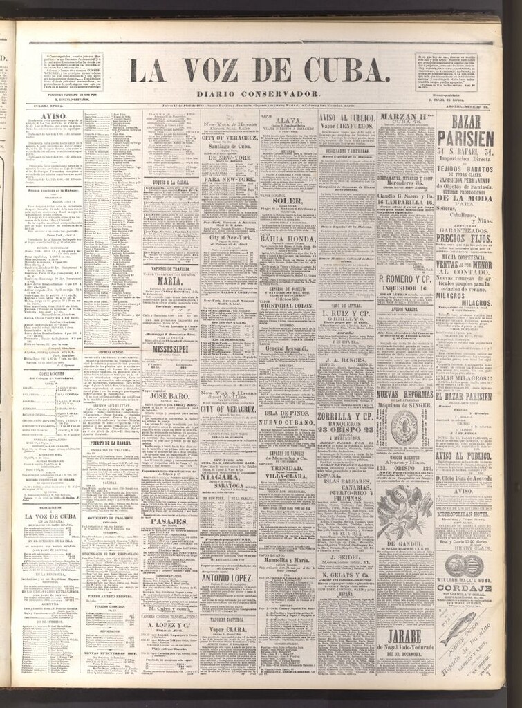 Miniatura de La Voz de Cuba: diario conservador del 15 de abril de 1880