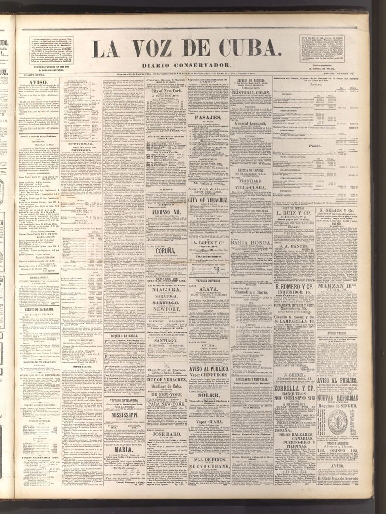 Miniatura de La Voz de Cuba: diario conservador del 18 de abril de 1880