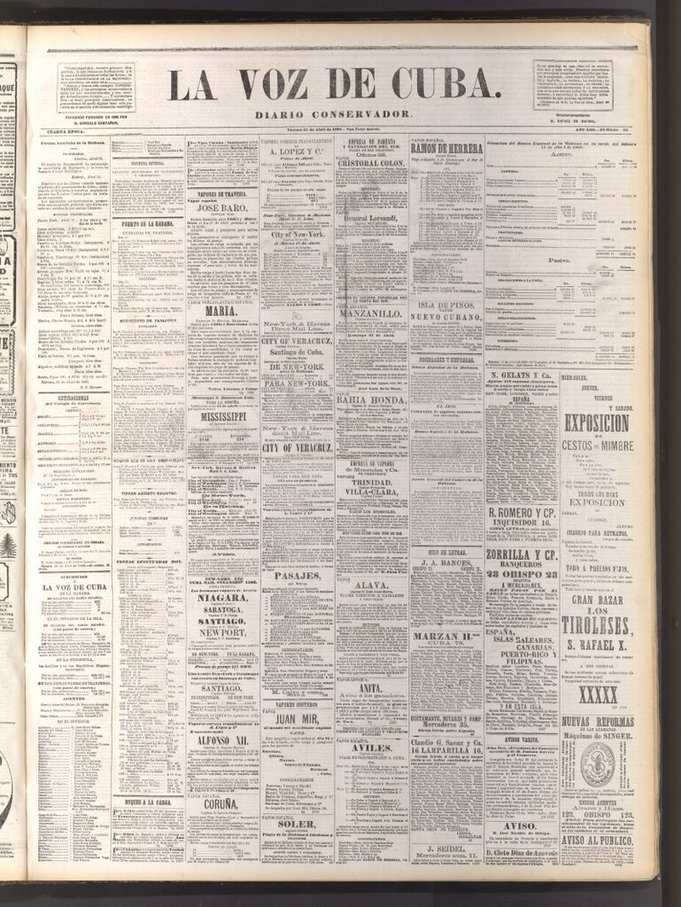 Miniatura de La Voz de Cuba: diario conservador del 23 de abril de 1880