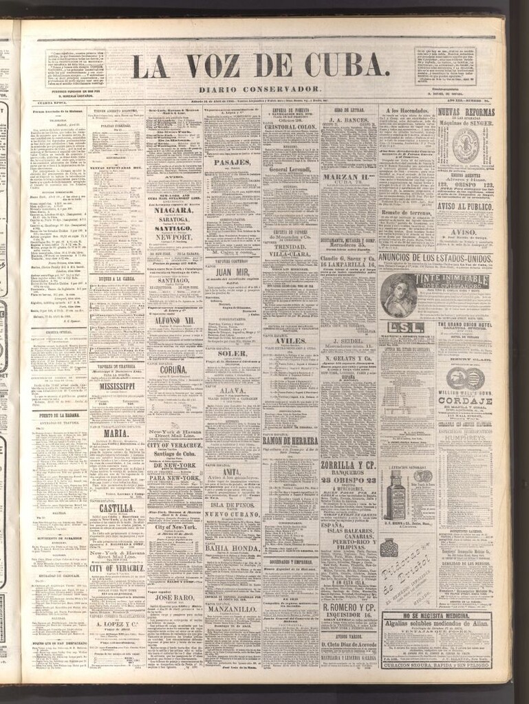 Miniatura de La Voz de Cuba: diario conservador del 24 de abril de 1880