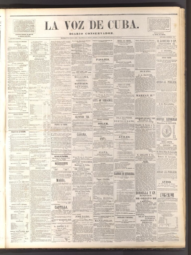 Miniatura de La Voz de Cuba: diario conservador del 25 de abril de 1880