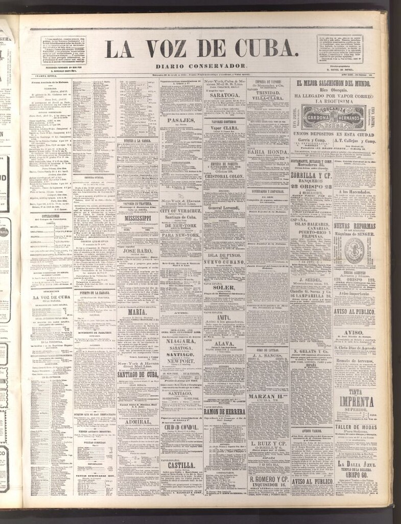 Miniatura de La Voz de Cuba: diario conservador del 28 de abril de 1880