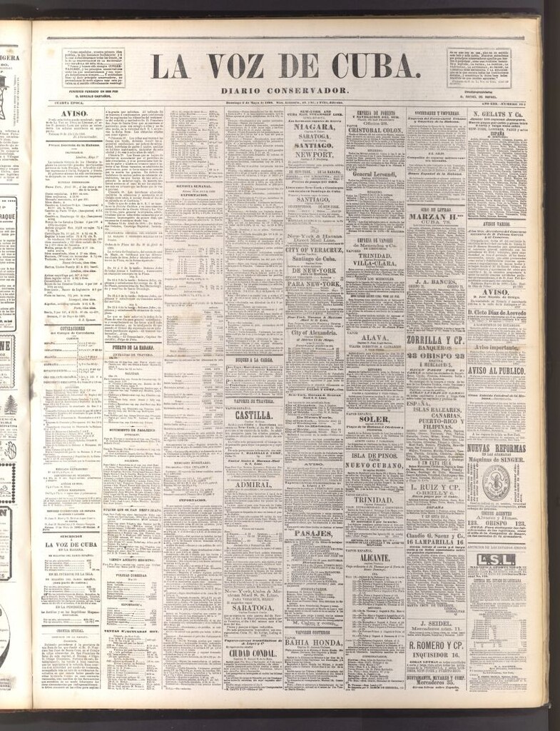 Miniatura de La Voz de Cuba: diario conservador del 2 de mayo de 1880