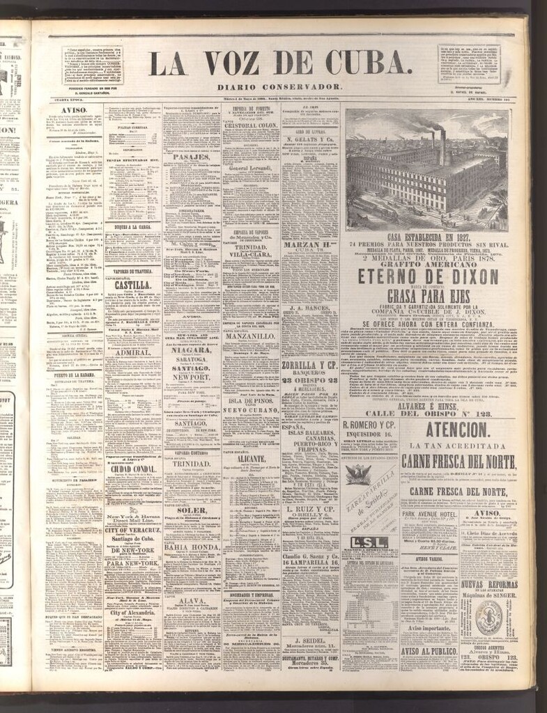 Miniatura de La Voz de Cuba: diario conservador del 4 de mayo de 1880