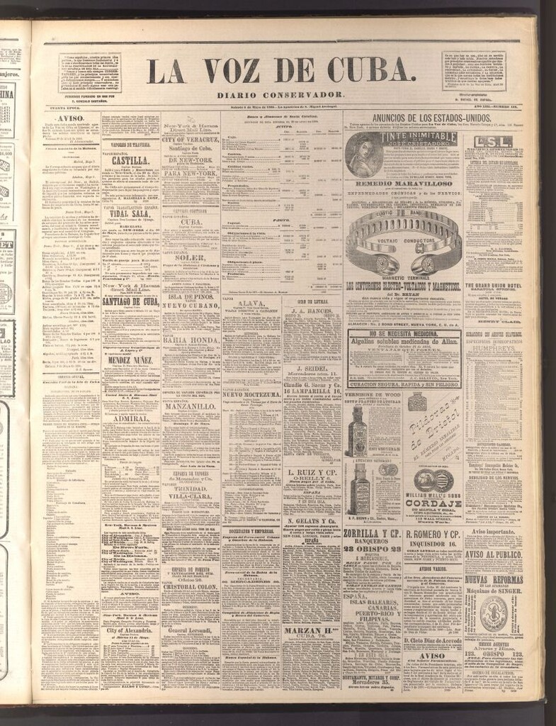 Miniatura de La Voz de Cuba: diario conservador del 8 de mayo de 1880