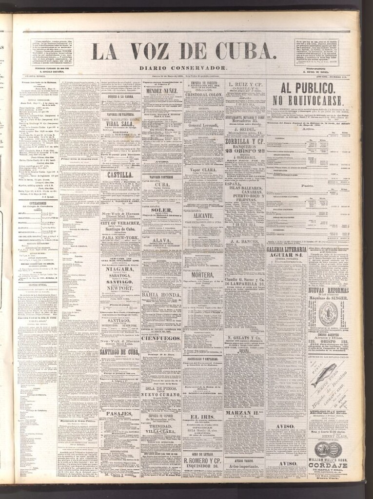 Miniatura de La Voz de Cuba: diario conservador del 13 de mayo de 1880