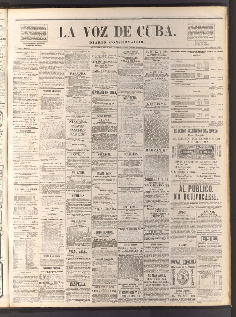 Miniatura de La Voz de Cuba: diario conservador del 19 de mayo de 1880