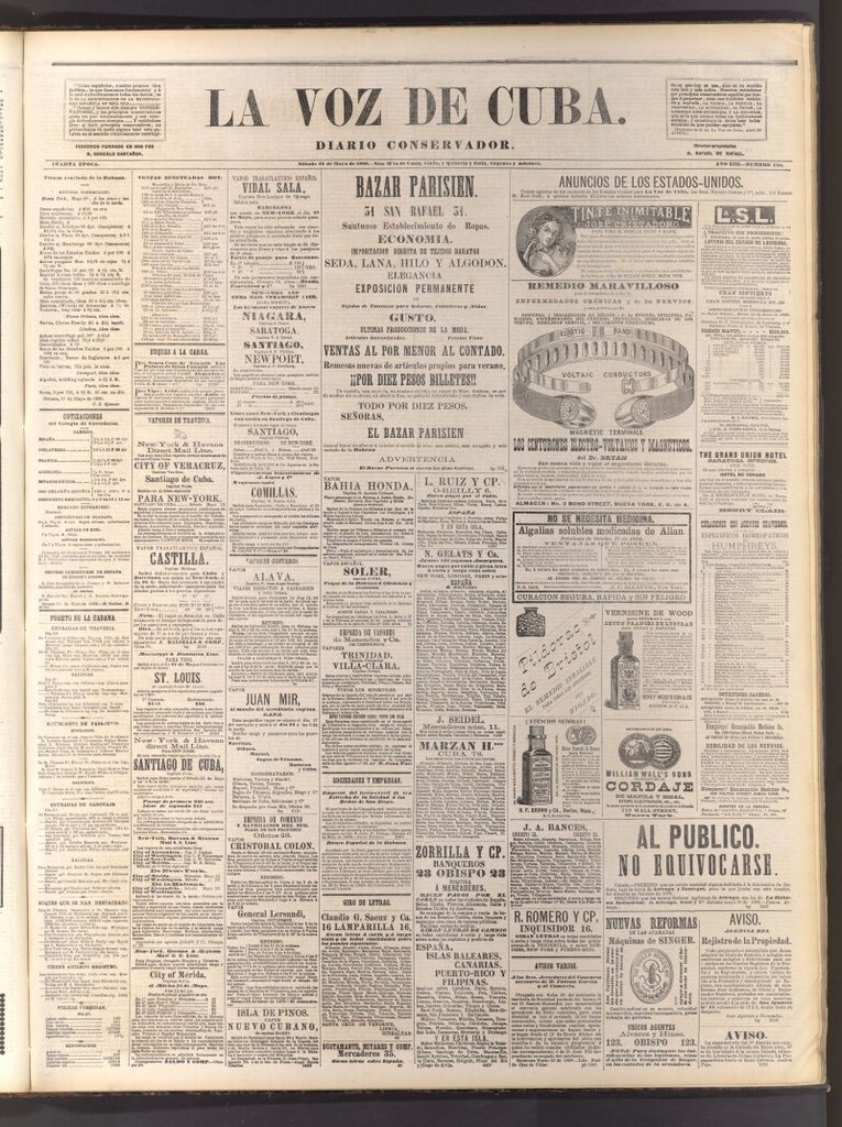 Miniatura de La Voz de Cuba: diario conservador del 22 de mayo de 1880