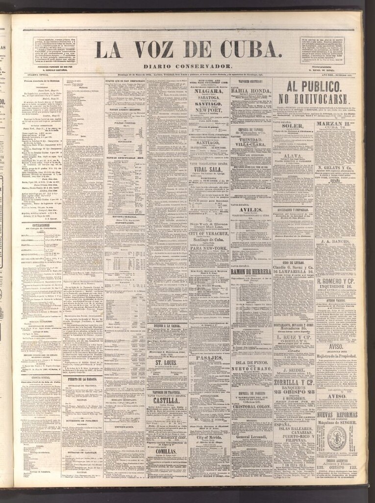 Miniatura de La Voz de Cuba: diario conservador del 23 de mayo de 1880