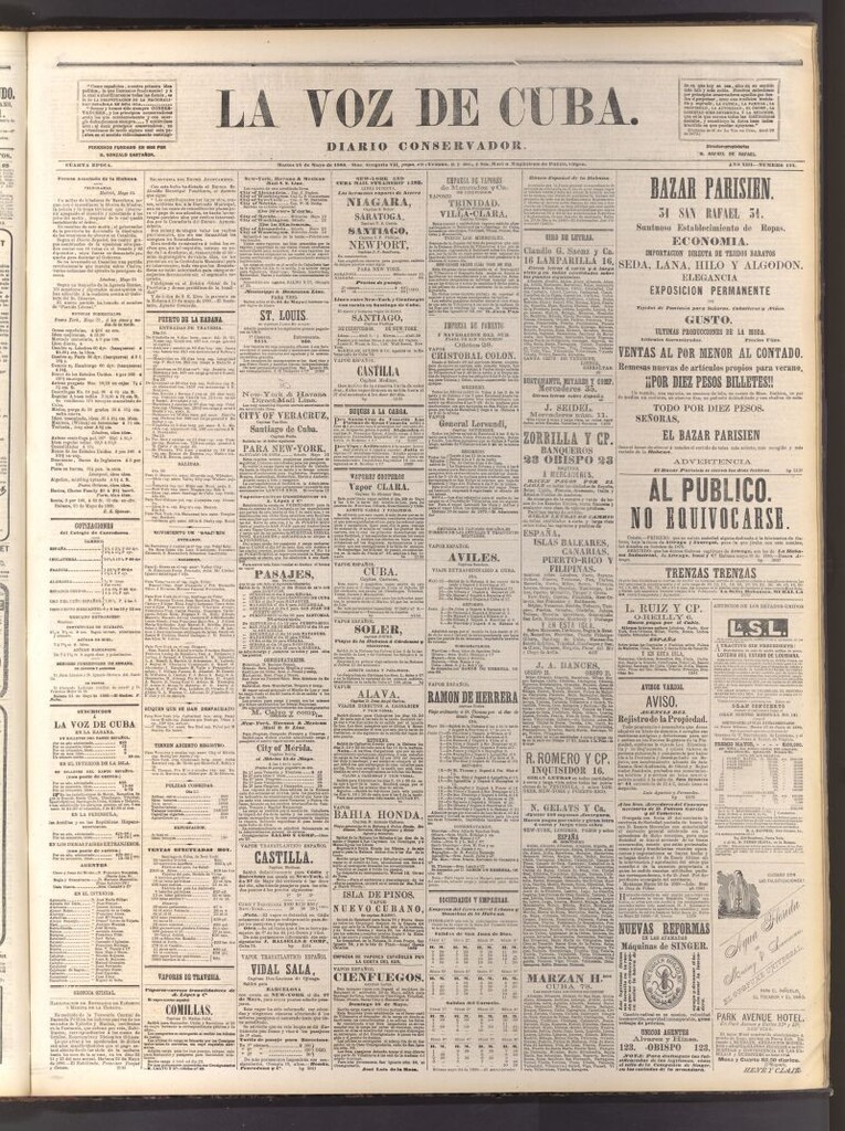Miniatura de La Voz de Cuba: diario conservador del 25 de mayo de 1880