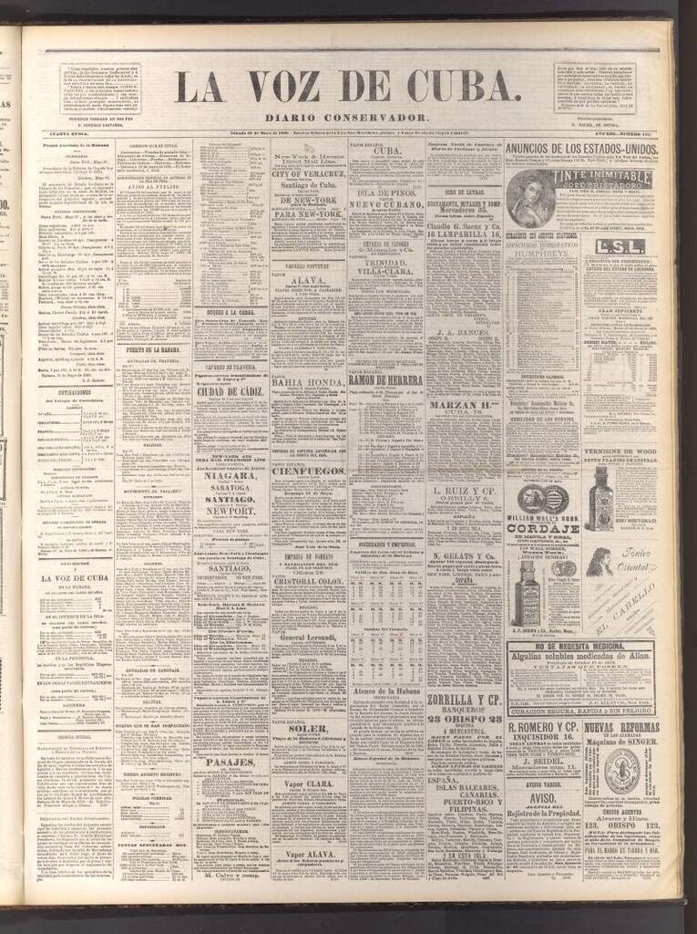 Miniatura de La Voz de Cuba: diario conservador del 29 de mayo de 1880