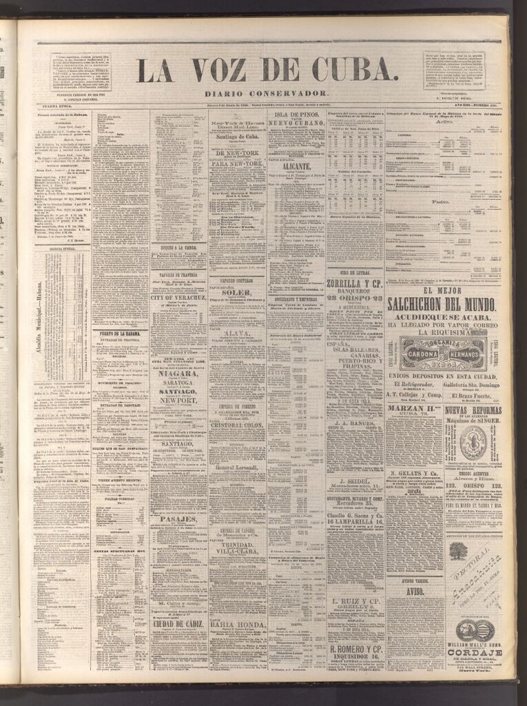 Miniatura de La Voz de Cuba: diario conservador del 3 de junio de 1880