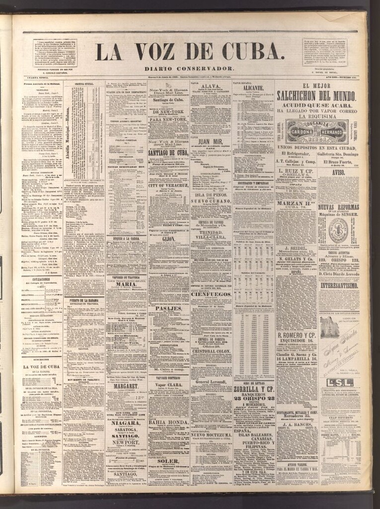 Miniatura de La Voz de Cuba: diario conservador del 8 de junio de 1880