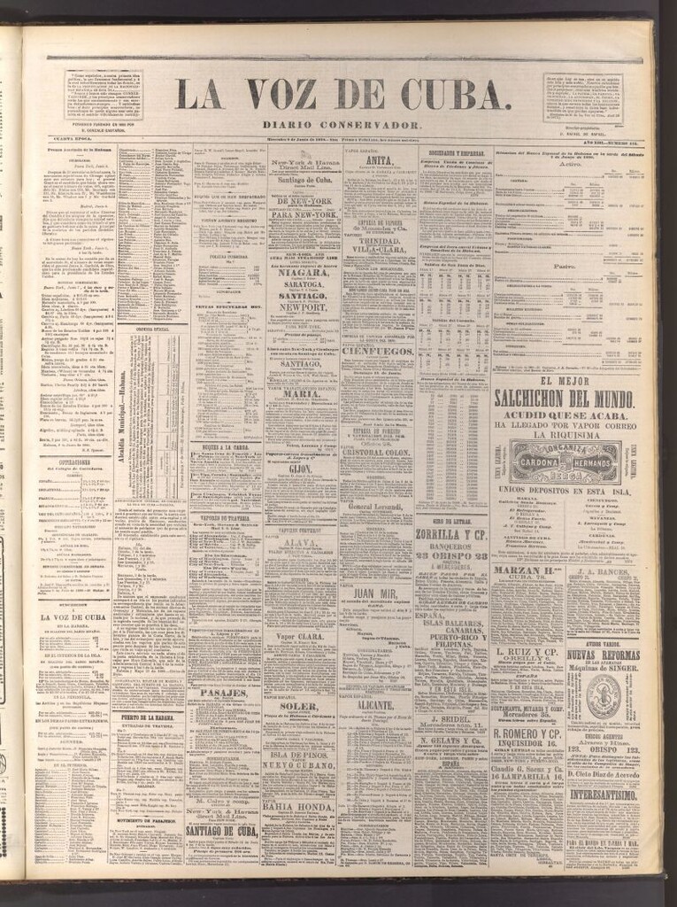 Miniatura de La Voz de Cuba: diario conservador del 9 de junio de 1880