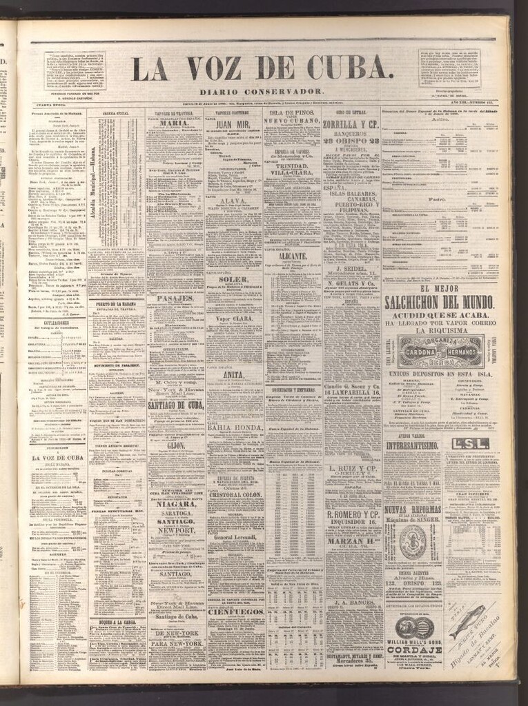 Miniatura de La Voz de Cuba: diario conservador del 10 de junio de 1880