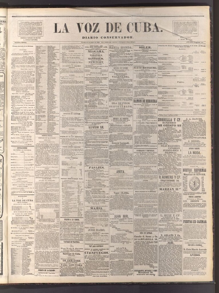 Miniatura de La Voz de Cuba: diario conservador del 25 de junio de 1880