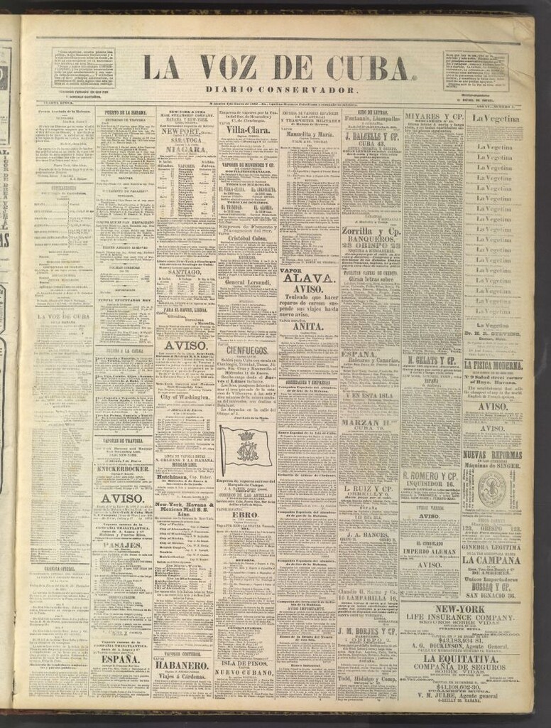Miniatura de La Voz de Cuba: diario conservador del  4 de enero de 1882