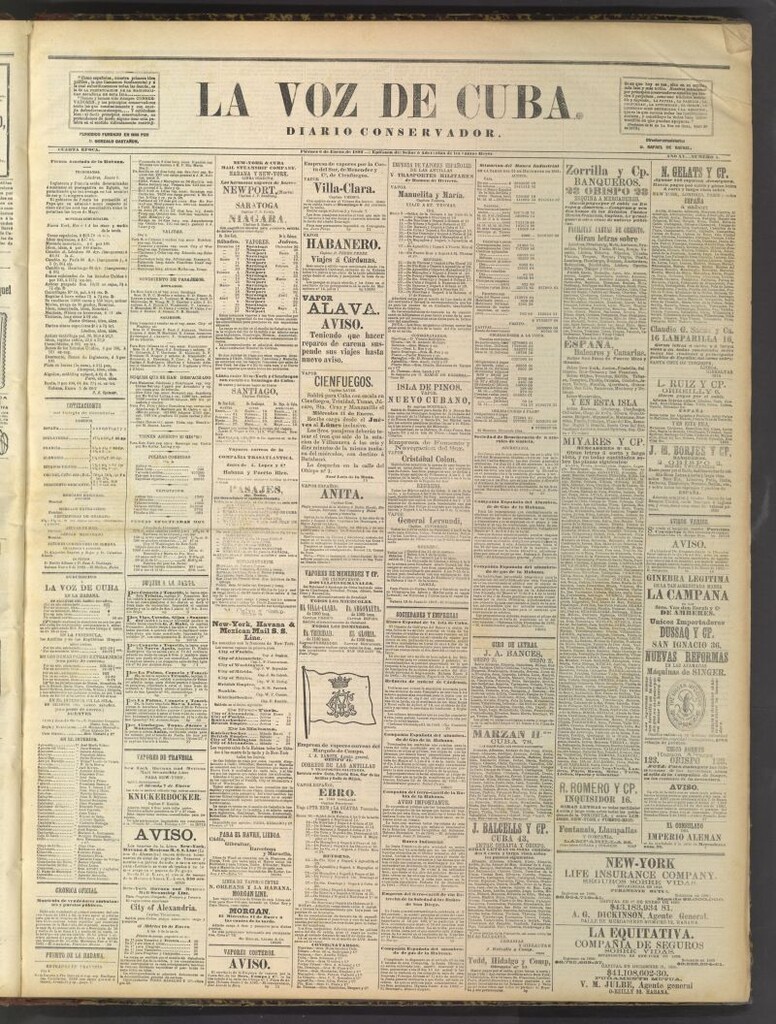 Miniatura de La Voz de Cuba: diario conservador del  6 de enero de 1882