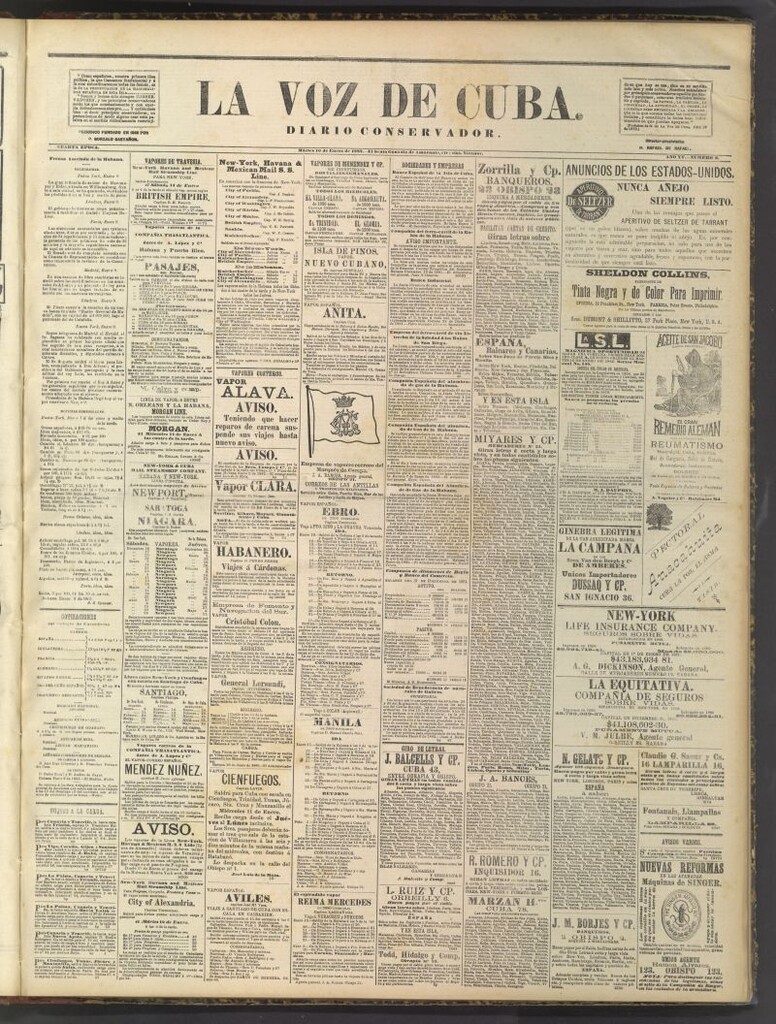 Miniatura de La Voz de Cuba: diario conservador del 10 de enero de 1882