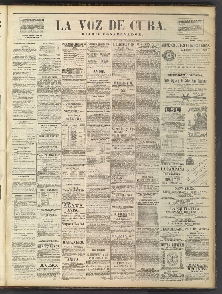 Miniatura de La Voz de Cuba: diario conservador del 12 de enero de 1882