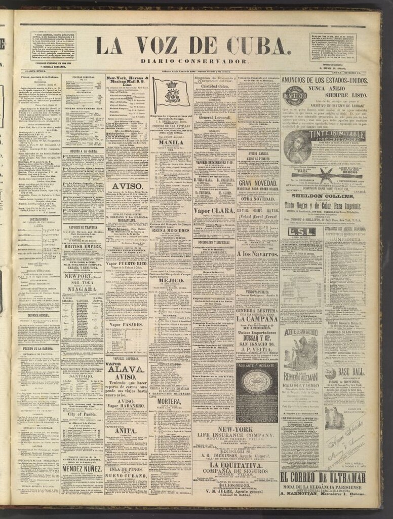 Miniatura de La Voz de Cuba: diario conservador del 14 de enero de 1882