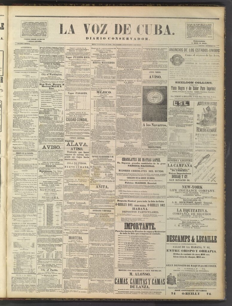 Miniatura de La Voz de Cuba: diario conservador del 17 de enero de 1882