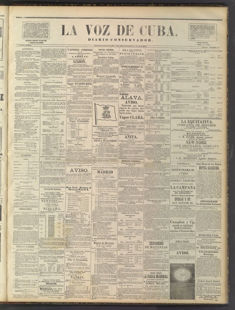 Miniatura de La Voz de Cuba: diario conservador del 27 de enero de 1882