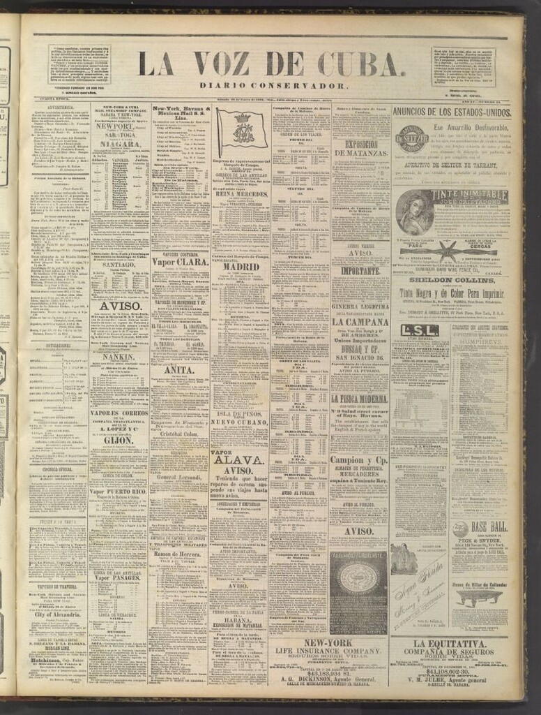 Miniatura de La Voz de Cuba: diario conservador del 28 de enero de 1882
