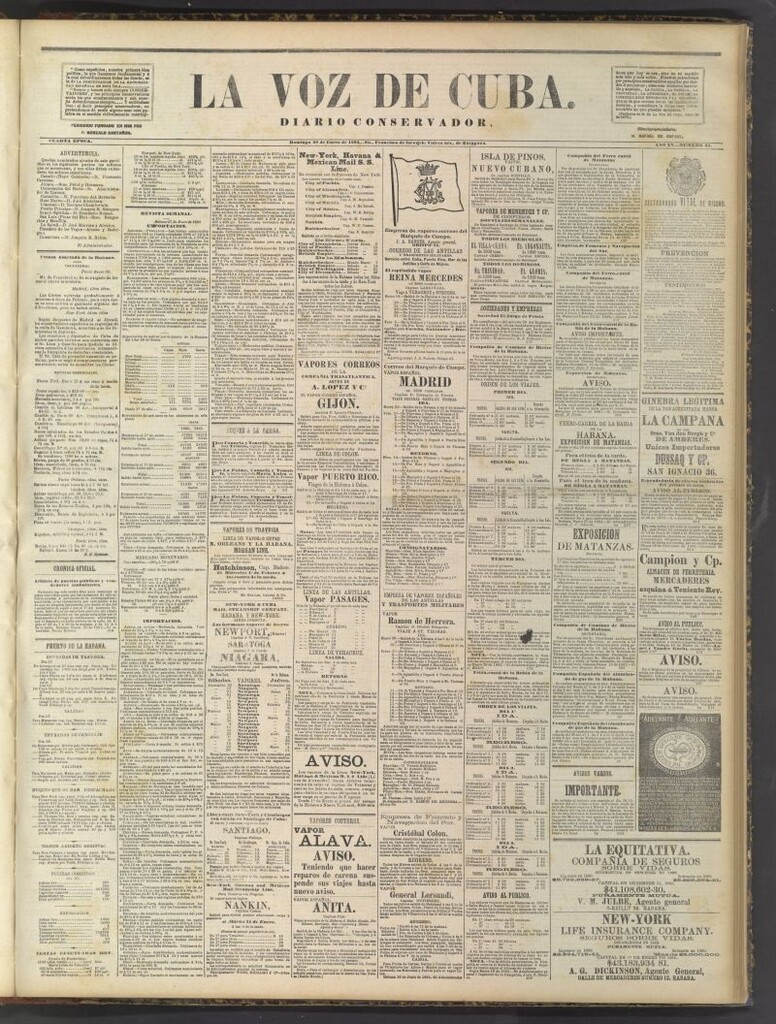 Miniatura de La Voz de Cuba: diario conservador del 29 de enero de 1882