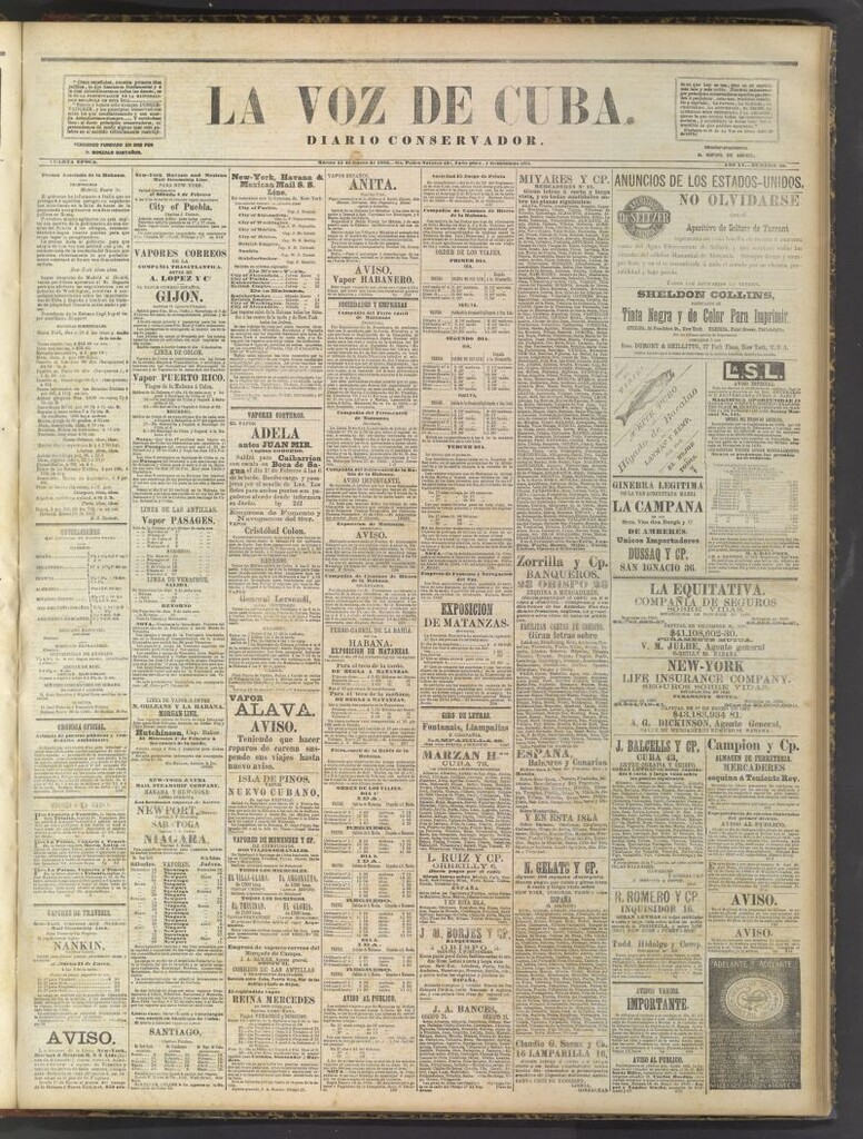 Miniatura de La Voz de Cuba: diario conservador del 31 de enero de 1882