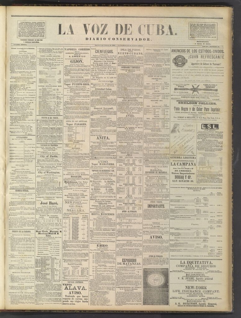 Miniatura de La Voz de Cuba: diario conservador del 2 de febrero de 1882