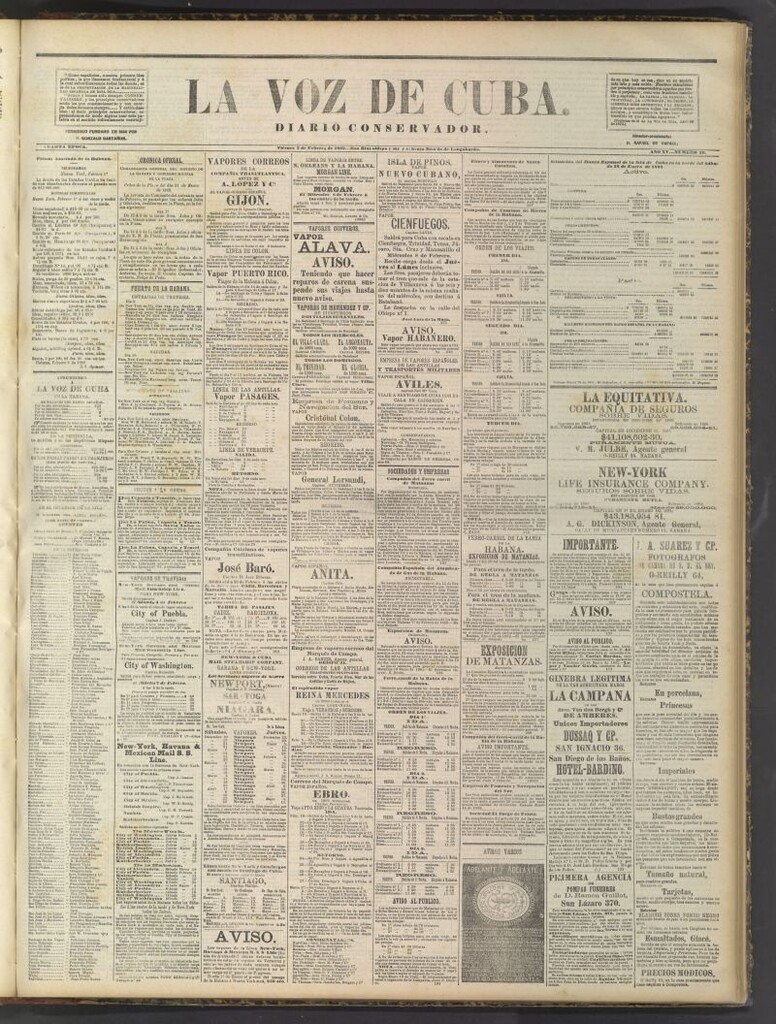Miniatura de La Voz de Cuba: diario conservador del 3 de febrero de 1882
