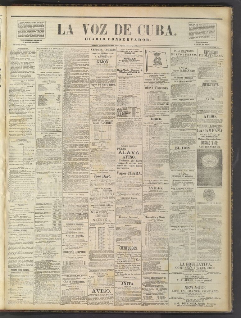 Miniatura de La Voz de Cuba: diario conservador del 5 de febrero de 1882