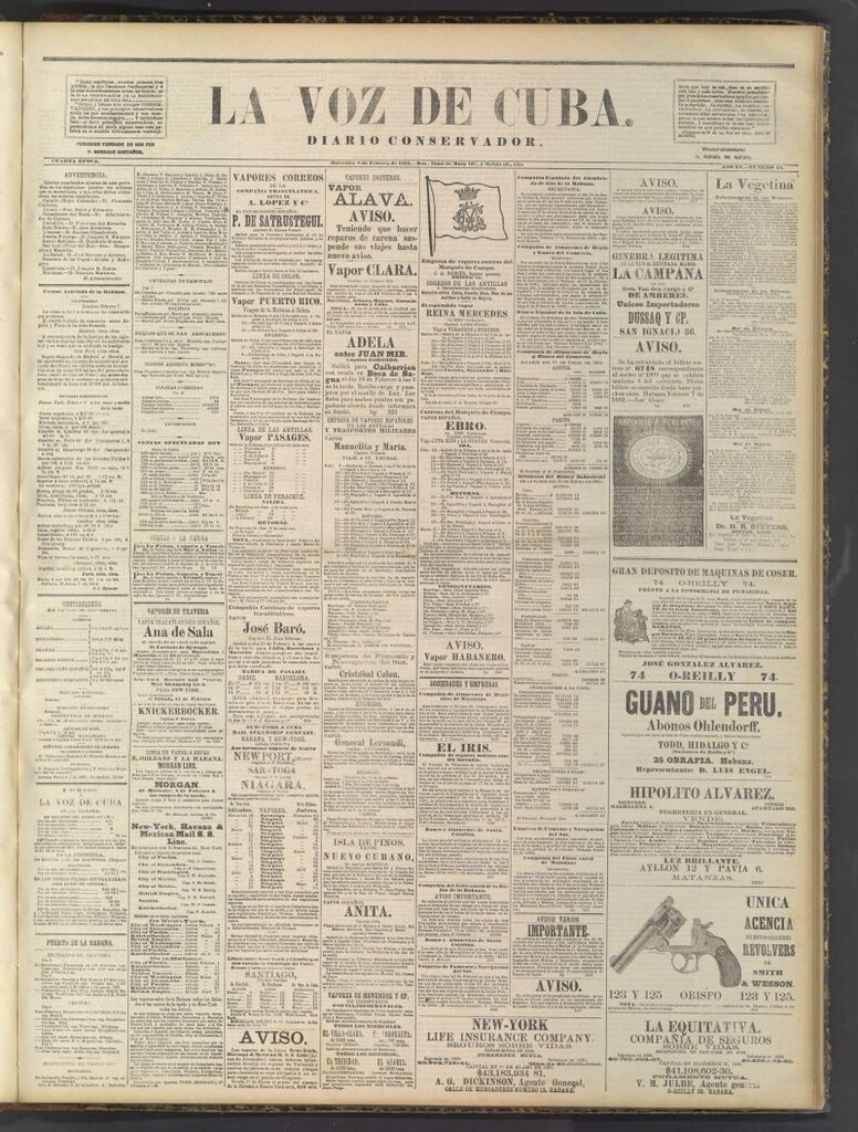 Miniatura de La Voz de Cuba: diario conservador del 8 de febrero de 1882