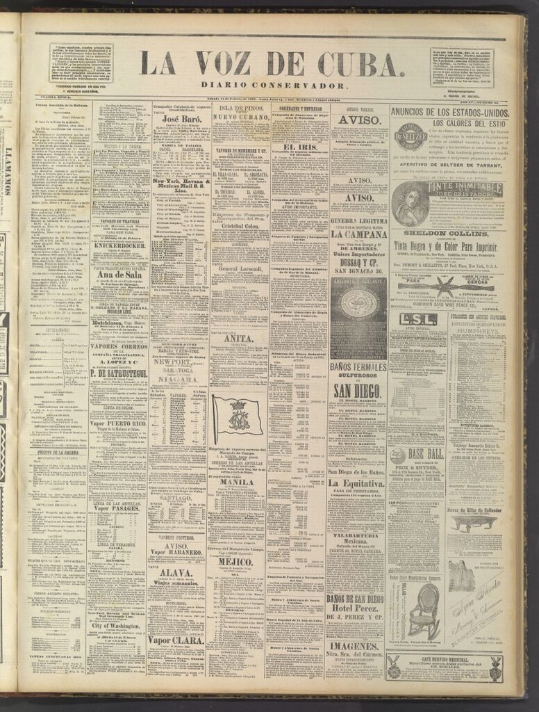 Miniatura de La Voz de Cuba: diario conservador del 11 de febrero de 1882