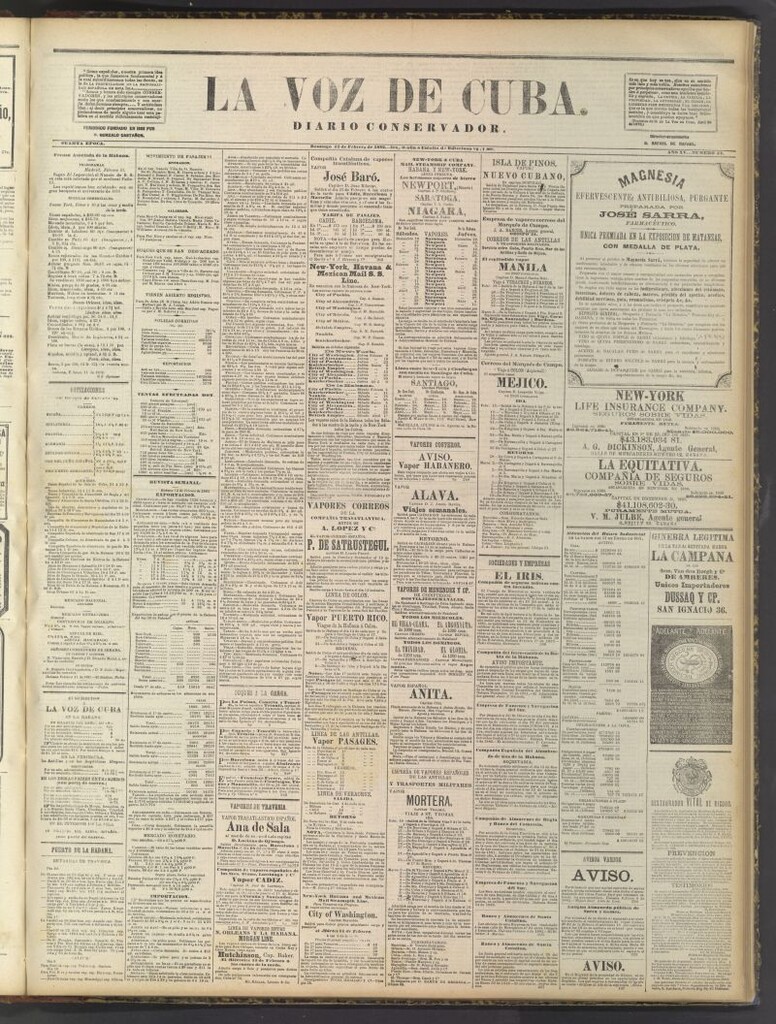 Miniatura de La Voz de Cuba: diario conservador del 12 de febrero de 1882