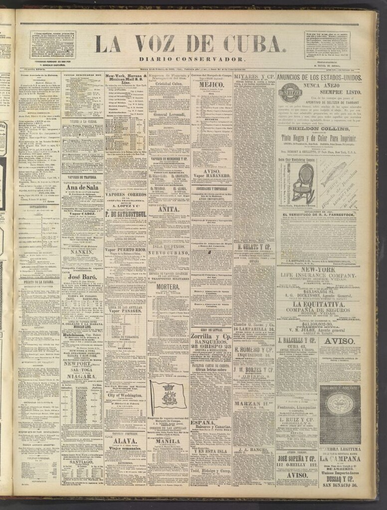 Miniatura de La Voz de Cuba: diario conservador del 14 de febrero de 1882