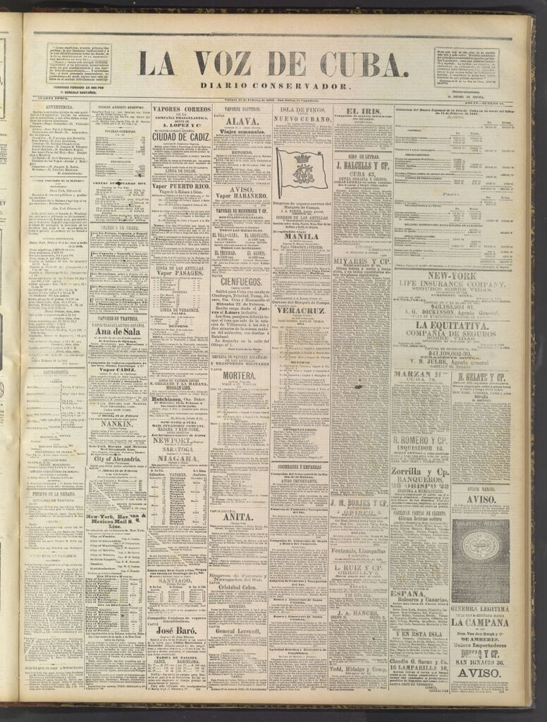 Miniatura de La Voz de Cuba: diario conservador del 17 de febrero de 1882
