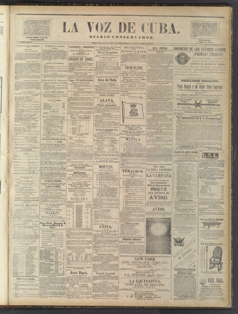 Miniatura de La Voz de Cuba: diario conservador del 18 de febrero de 1882