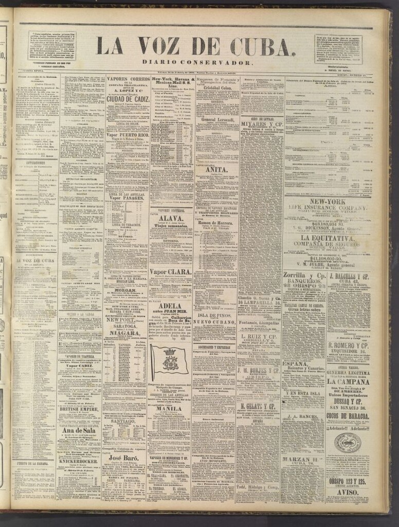 Miniatura de La Voz de Cuba: diario conservador del 24 de febrero de 1882